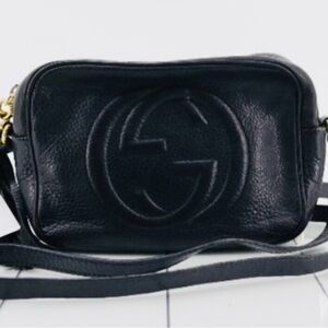 Gucci Soho Disco Gold Hardware Crossbody Small Black Leather